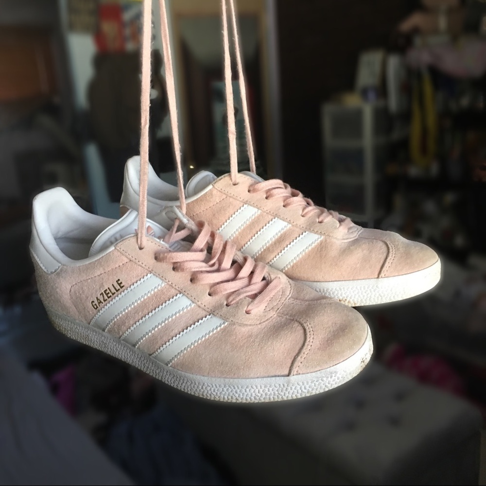 Sporty Chic Baby Pink Adidas Gazelles!